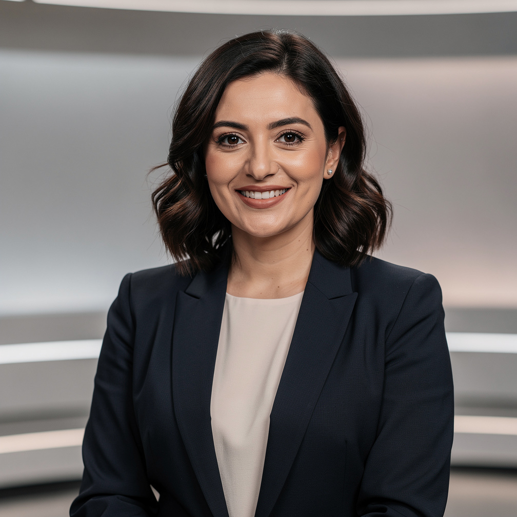 Turkish female communication coach portrait in studio