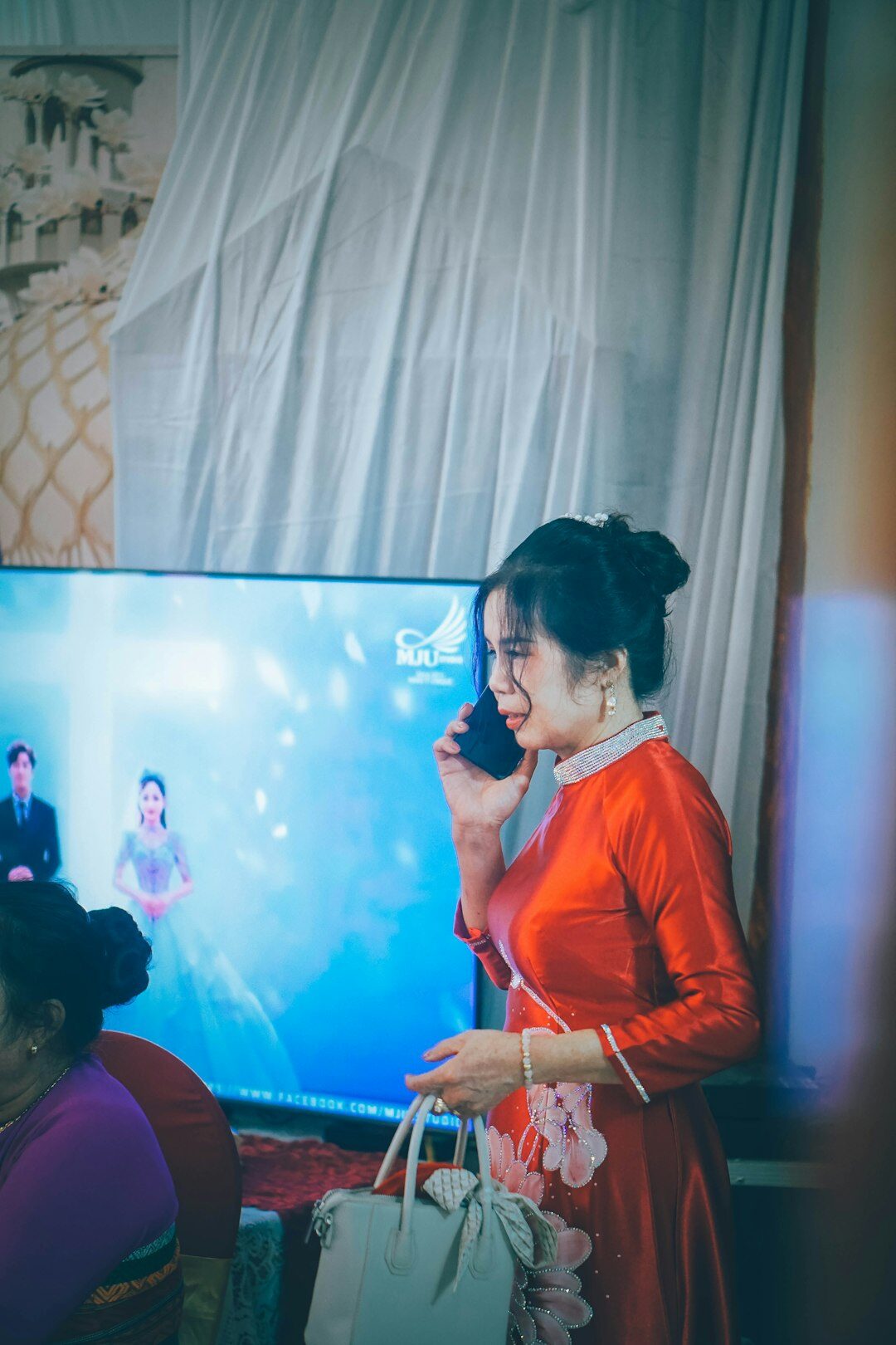 Broadcast director giving instructions during a live TV program